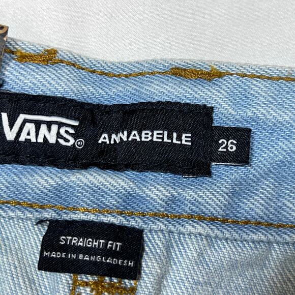 Vans Off the Wall Annabelle Denim Jeans 26x29 Light Wash Blue Straight Fit New - Picture 6 of 11